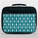 Teal And White Spatula Spoon Pattern Lunch Bag View1