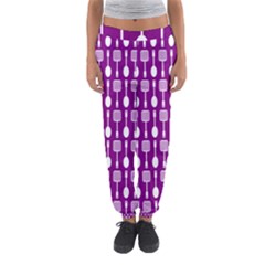 Magenta Spatula Spoon Pattern Women s Jogger Sweatpants by GardenOfOphir