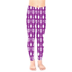 Magenta Spatula Spoon Pattern Kids  Leggings