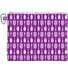 Magenta Spatula Spoon Pattern Canvas Cosmetic Bag (xxxl) by GardenOfOphir