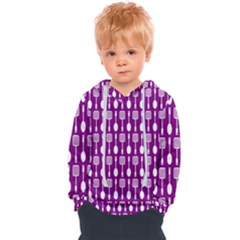 Magenta Spatula Spoon Pattern Kids  Overhead Hoodie