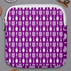 Magenta Spatula Spoon Pattern Mini Square Pouch by GardenOfOphir