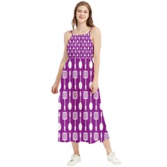 Magenta Spatula Spoon Pattern Boho Sleeveless Summer Dress by GardenOfOphir