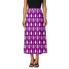 Magenta Spatula Spoon Pattern Classic Midi Chiffon Skirt by GardenOfOphir