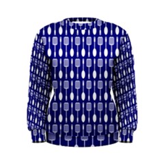 Indigo Spatula Spoon Pattern Women s Sweatshirt by GardenOfOphir