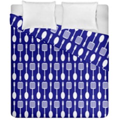 Indigo Spatula Spoon Pattern Duvet Cover Double Side (california King Size) by GardenOfOphir