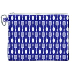 Indigo Spatula Spoon Pattern Canvas Cosmetic Bag (xxl) by GardenOfOphir