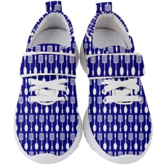 Indigo Spatula Spoon Pattern Kids  Velcro Strap Shoes by GardenOfOphir