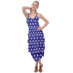 Indigo Spatula Spoon Pattern Layered Bottom Dress by GardenOfOphir