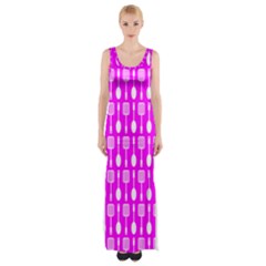 Purple Spatula Spoon Pattern Thigh Split Maxi Dress by GardenOfOphir