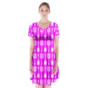 Purple Spatula Spoon Pattern Short Sleeve V-neck Flare Dress View1