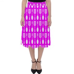 Purple Spatula Spoon Pattern Classic Midi Skirt by GardenOfOphir