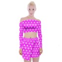 Purple Spatula Spoon Pattern Off Shoulder Top with Mini Skirt Set View1