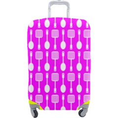 Purple Spatula Spoon Pattern Luggage Cover (large) by GardenOfOphir