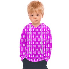 Purple Spatula Spoon Pattern Kids  Overhead Hoodie by GardenOfOphir