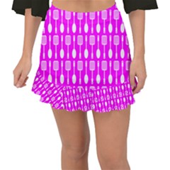 Purple Spatula Spoon Pattern Fishtail Mini Chiffon Skirt by GardenOfOphir