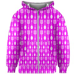 Purple Spatula Spoon Pattern Kids  Zipper Hoodie Without Drawstring