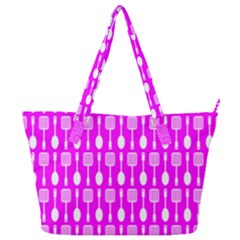 Purple Spatula Spoon Pattern Full Print Shoulder Bag by GardenOfOphir