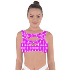 Purple Spatula Spoon Pattern Bandaged Up Bikini Top by GardenOfOphir