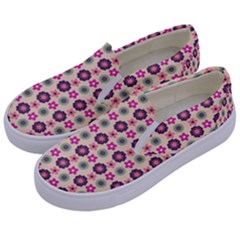 Cute Floral Pattern Kids  Canvas Slip Ons by GardenOfOphir