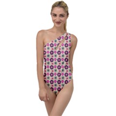 Cute Floral Pattern To One Side Swimsuit by GardenOfOphir