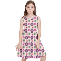 Cute Floral Pattern Kids  Skater Dress by GardenOfOphir