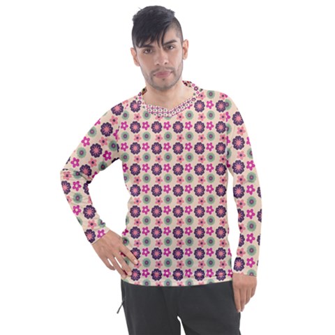 Cute Floral Pattern Men s Pique Long Sleeve Tee by GardenOfOphir