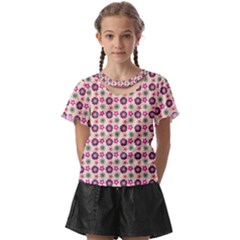 Cute Floral Pattern Kids  Front Cut Tee by GardenOfOphir