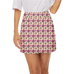 Cute Floral Pattern Mini Front Wrap Skirt by GardenOfOphir