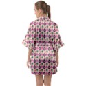 Cute Floral Pattern Half Sleeve Satin Kimono  View2