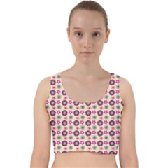 Cute Floral Pattern Velvet Racer Back Crop Top by GardenOfOphir