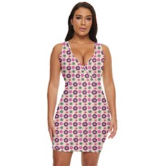 Cute Floral Pattern Draped Bodycon Dress by GardenOfOphir