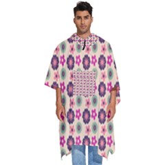 Cute Floral Pattern Men s Hooded Rain Ponchos by GardenOfOphir