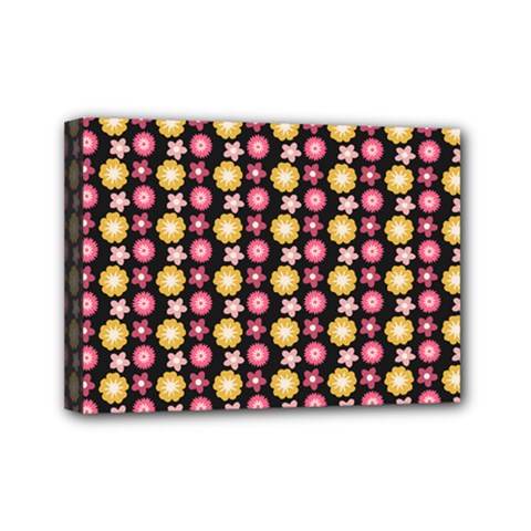 Cute Floral Pattern Mini Canvas 7  X 5  (stretched) by GardenOfOphir