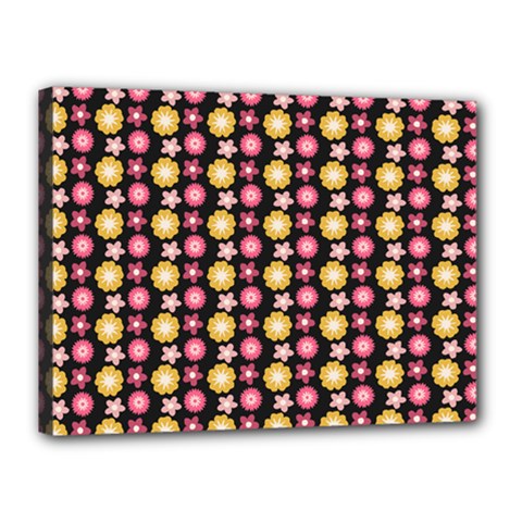 Cute Floral Pattern Canvas 16  X 12  (stretched) by GardenOfOphir