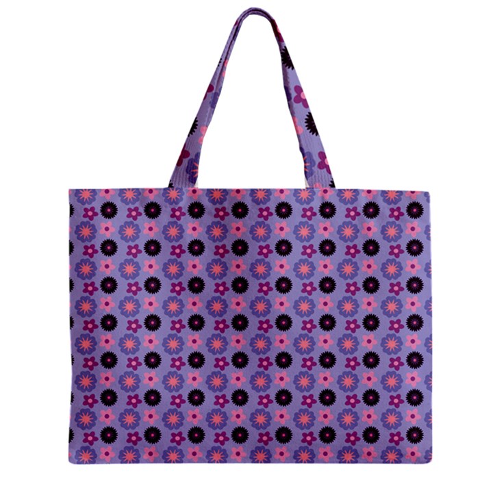 Cute Floral Pattern Zipper Mini Tote Bag