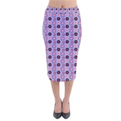 Cute Floral Pattern Velvet Midi Pencil Skirt by GardenOfOphir