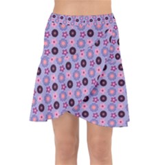 Cute Floral Pattern Wrap Front Skirt by GardenOfOphir