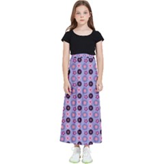 Cute Floral Pattern Kids  Flared Maxi Skirt by GardenOfOphir