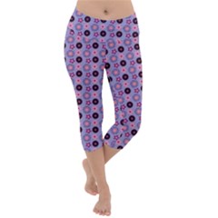 Cute Floral Pattern Lightweight Velour Capri Yoga Leggings by GardenOfOphir