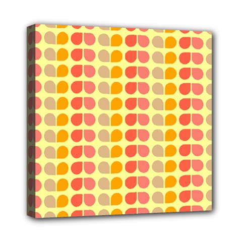 Colorful Leaf Pattern Mini Canvas 8  X 8  (stretched) by GardenOfOphir