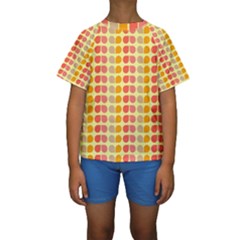 Colorful Leaf Pattern Kids  Short Sleeve Swimwear by GardenOfOphir