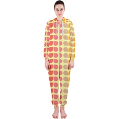 Colorful Leaf Pattern Hooded Jumpsuit (ladies) by GardenOfOphir