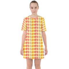 Colorful Leaf Pattern Sixties Short Sleeve Mini Dress by GardenOfOphir