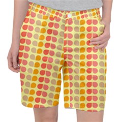 Colorful Leaf Pattern Women s Pocket Shorts by GardenOfOphir