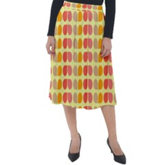 Colorful Leaf Pattern Classic Velour Midi Skirt  by GardenOfOphir