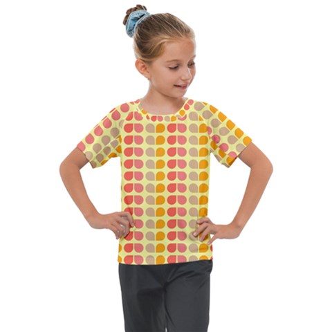 Colorful Leaf Pattern Kids  Mesh Piece Tee by GardenOfOphir