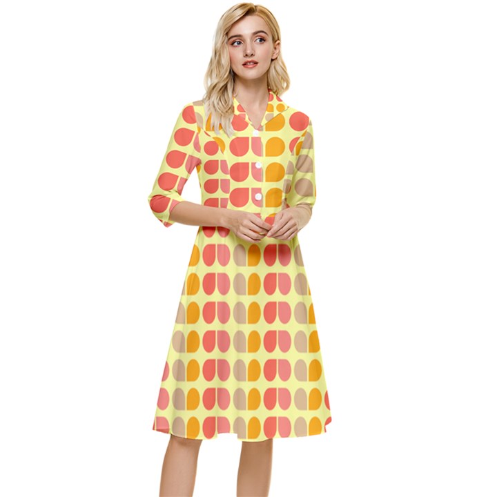 Colorful Leaf Pattern Classy Knee Length Dress