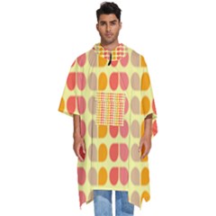 Colorful Leaf Pattern Men s Hooded Rain Ponchos by GardenOfOphir