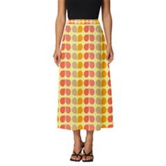 Colorful Leaf Pattern Classic Midi Chiffon Skirt